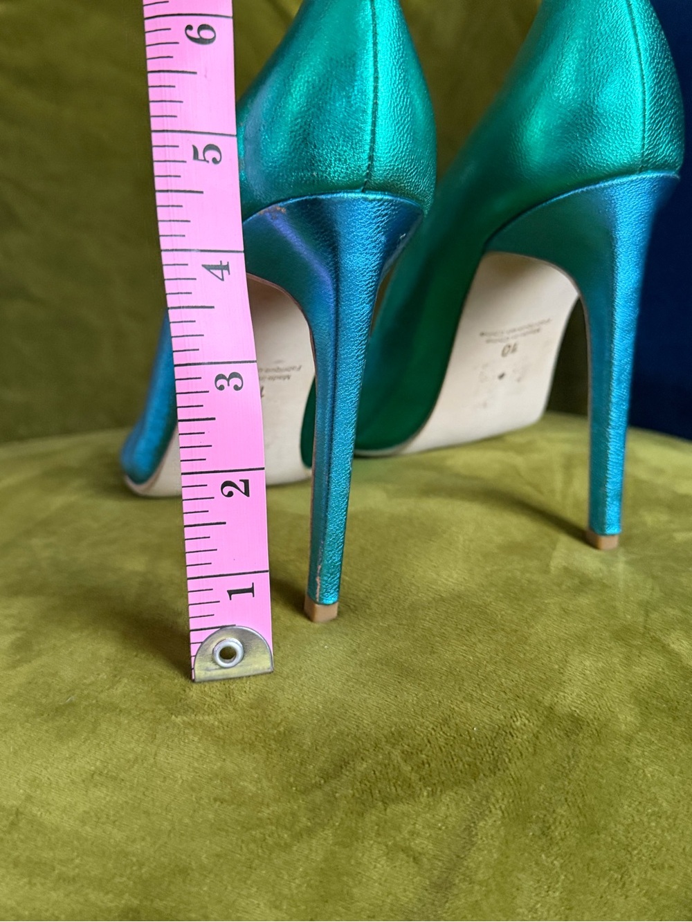 Jeffrey Campbell Electric Teal & Turquoise Peak-a-Boo Pointed Toe Pumps - Picture 7 of 16